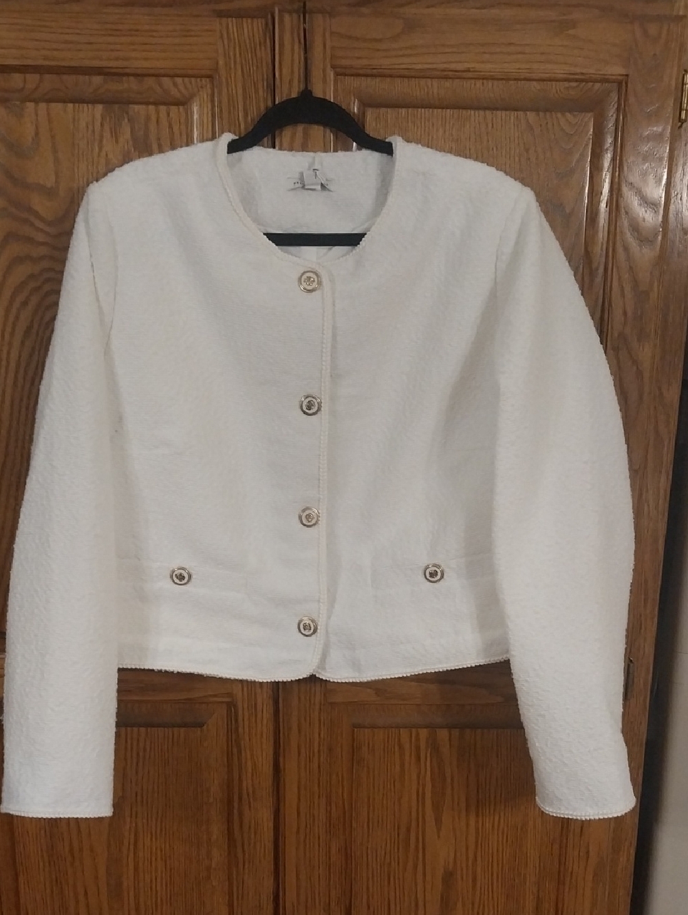 Free Assembly NWT Collarless Long Sleeve Nubby Boucle Jacket 2X-Large 20 Cream